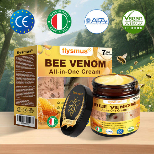 👩⚕️flysmus® Crema al Veleno d’Ape – Testata da dermatologi. Efficace contro verruche, noduli, lesioni, infezioni e cicatrici.