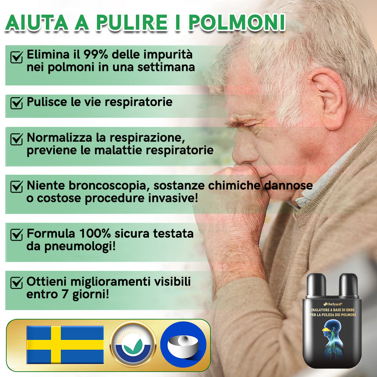 ✅Negozio Ufficiale: Ourlyard™ Inalatore a Base di Erbe per la Pulizia dei Polmoni