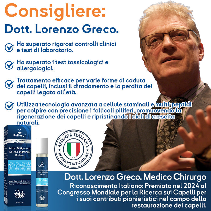 ✅Sviluppato da tricologi: Rolimey® Attiva & Rigenera Cellule Staminali Roll-on – Ferma immediatamente la caduta dei capelli e promuove una vera ricrescita (🔥Fino all'80% di sconto)