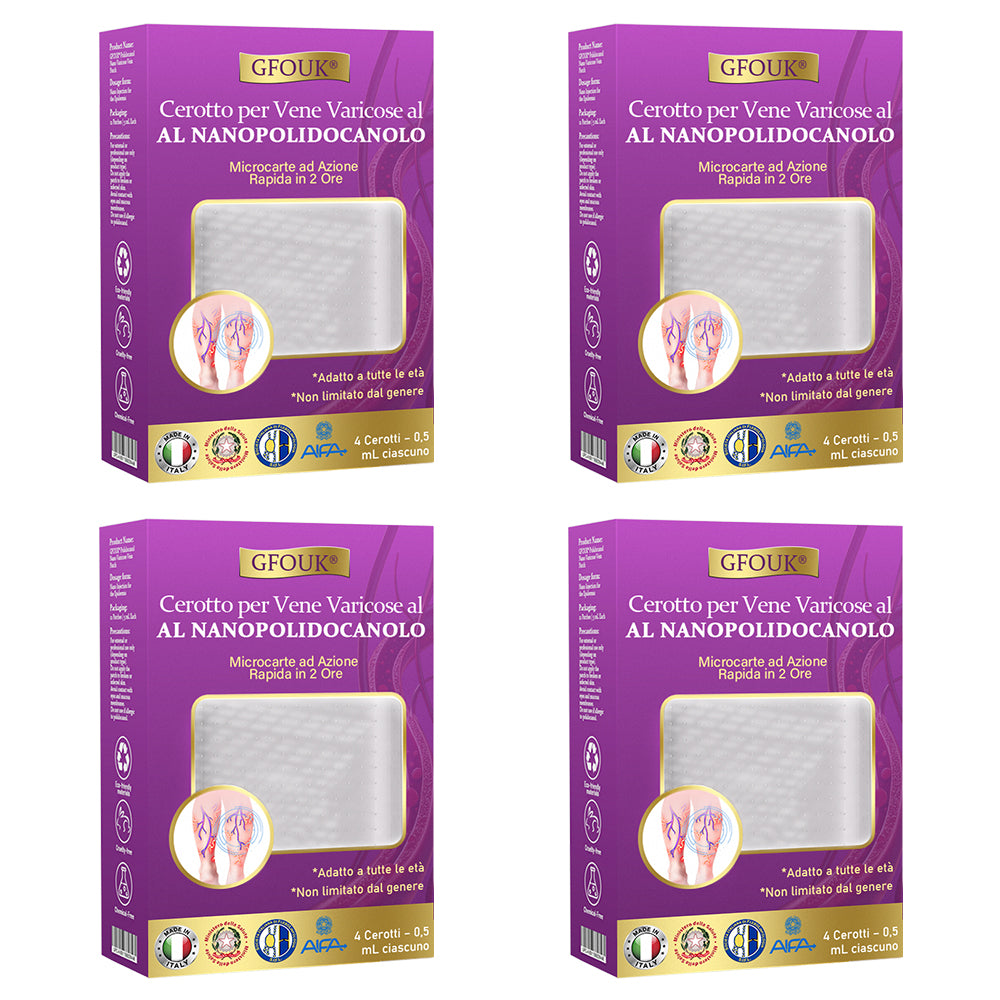 ✅ GFOUK® Cerotto Nano Varicose con Polidocanolo 👩🏼⚕️ Raccomandato dalla Società Italiana di Chirurgia Vascolare (Per Varici, Vene Varicose e Gonfiore alle Gambe)