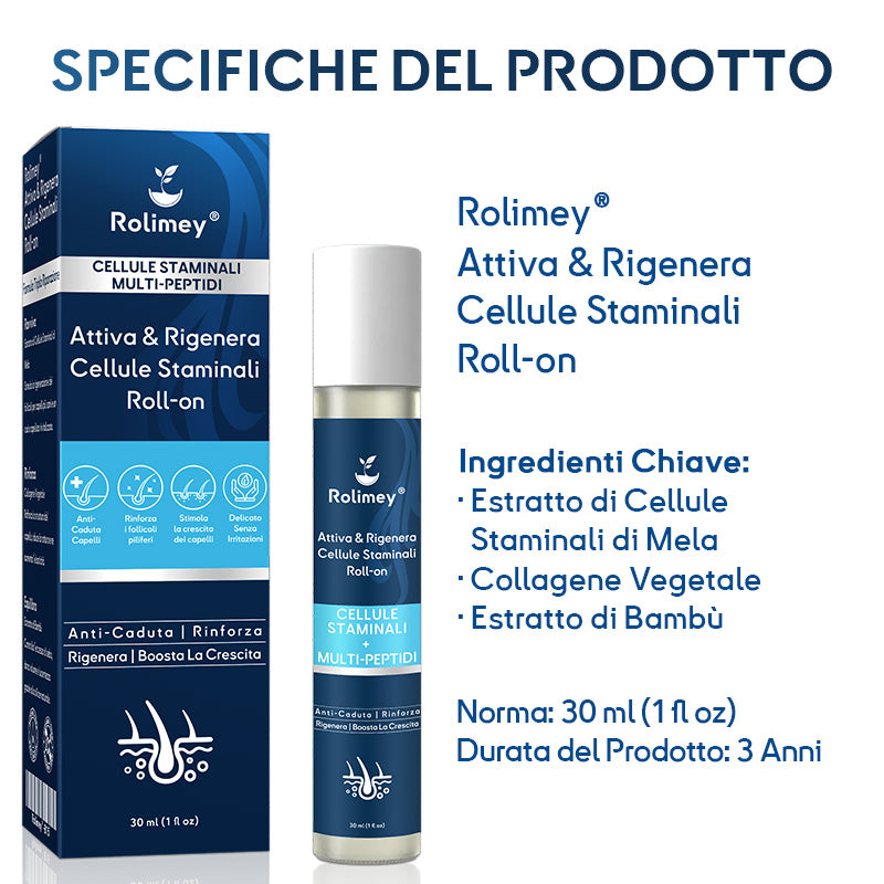 ✅Sviluppato da tricologi: Rolimey® Attiva & Rigenera Cellule Staminali Roll-on – Ferma immediatamente la caduta dei capelli e promuove una vera ricrescita (🔥Fino all'80% di sconto)