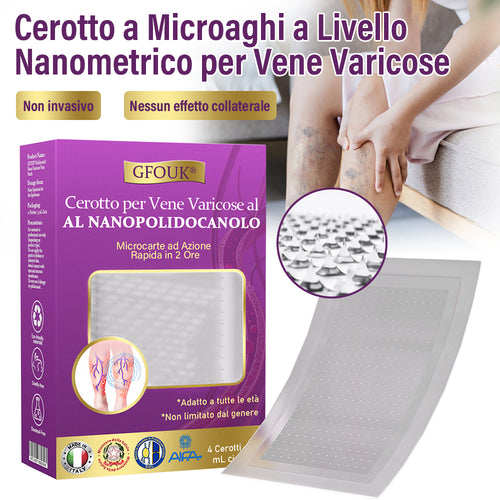 ✅ GFOUK® Cerotto Nano Varicose con Polidocanolo 👩🏼⚕️ Raccomandato dalla Società Italiana di Chirurgia Vascolare (Per Varici, Vene Varicose e Gonfiore alle Gambe)