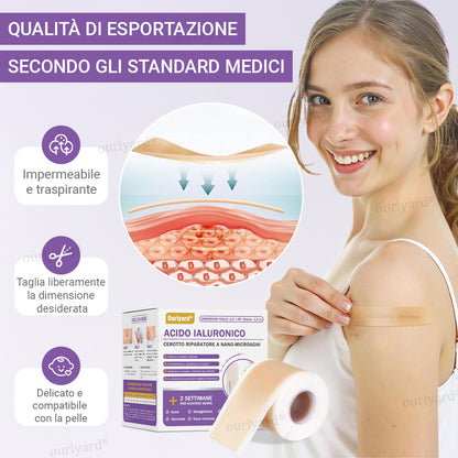 ✅ Negozio Ufficiale | Ourlyard® Nastro Riparatore a Microaghi con Acido Ialuronico🏥(Trattamento di cicatrici vecchie e nuove, riduzione di cicatrici chirurgiche, smagliature, cheloidi, acne, ustioni, verruche, dermatomi e vene varicose)