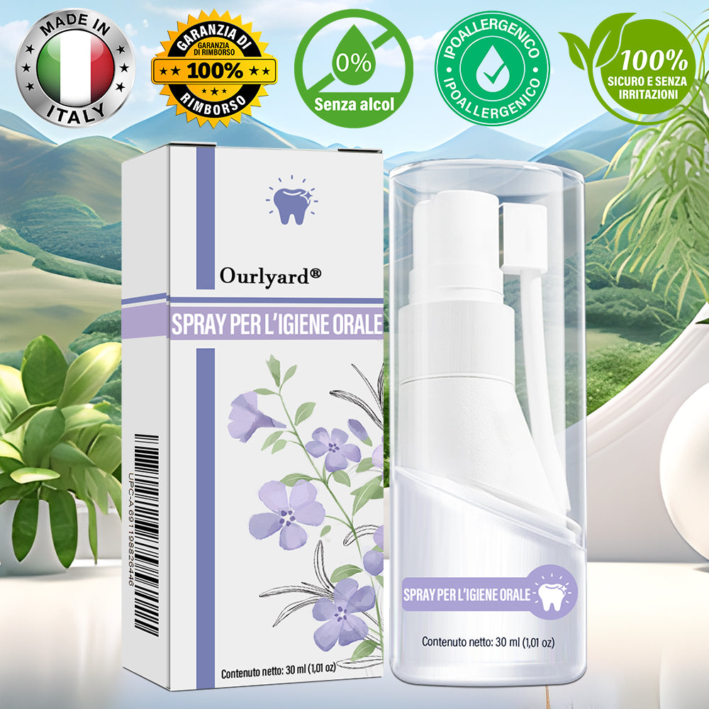 ✅ Prodotto e spedito dall'Italia | Ourlyard® Spray per la Cura Orale con Olio di Chiodi di Garofano (cura completa, trattamento efficace per tutti i problemi orali) 💛💛
