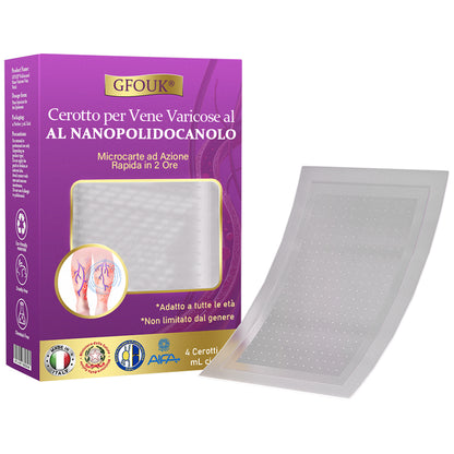 ✅ GFOUK® Cerotto Nano Varicose con Polidocanolo 👩🏼‍⚕️ Raccomandato dalla Società Italiana di Chirurgia Vascolare (Per Varici, Vene Varicose e Gonfiore alle Gambe)