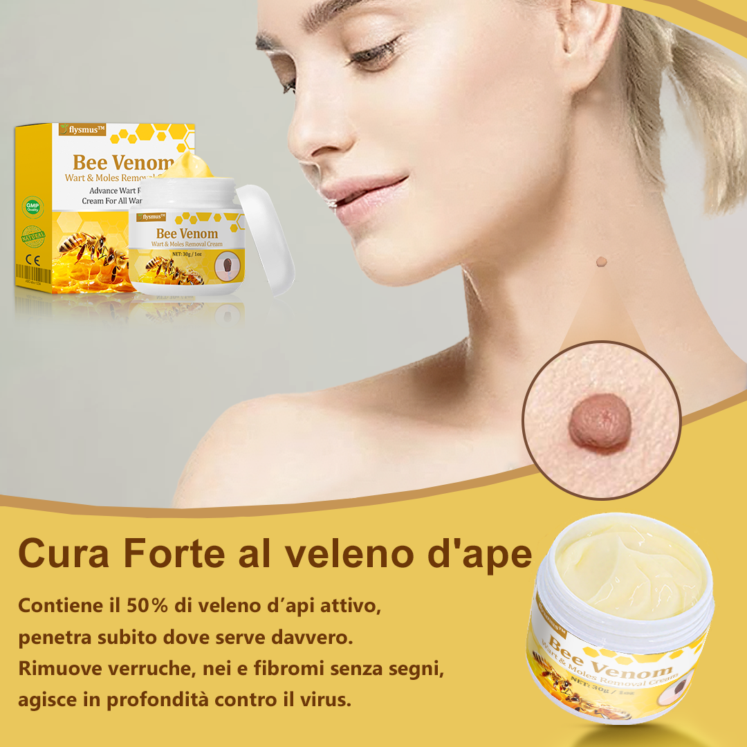 👨‍⚕️flysmus™ Cura Forte al veleno d'ape, Tratta verruche, escrescenze, infezioni e cicatrici, Leviga la pelle irregolare🌟