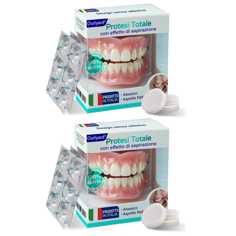 🦷2 Set🦷 + 12 Compresse per la Pulizia delle Protesi