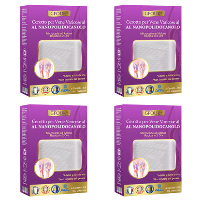 ✅ GFOUK® Cerotto Nano Varicose con Polidocanolo 👩🏼‍⚕️ Raccomandato dalla Società Italiana di Chirurgia Vascolare (Per Varici, Vene Varicose e Gonfiore alle Gambe)