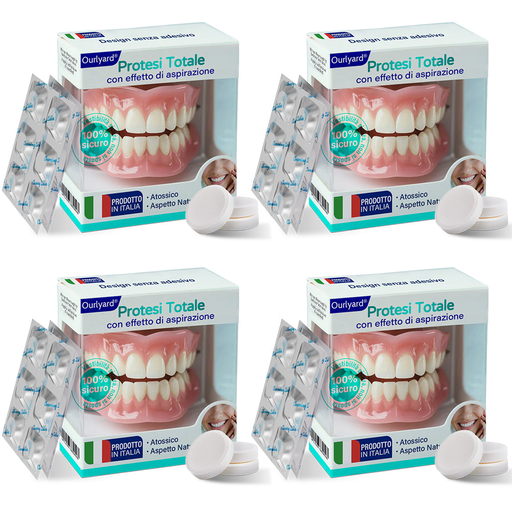 🦷4 Set🦷 + 24 Compresse per la Pulizia delle Protesi